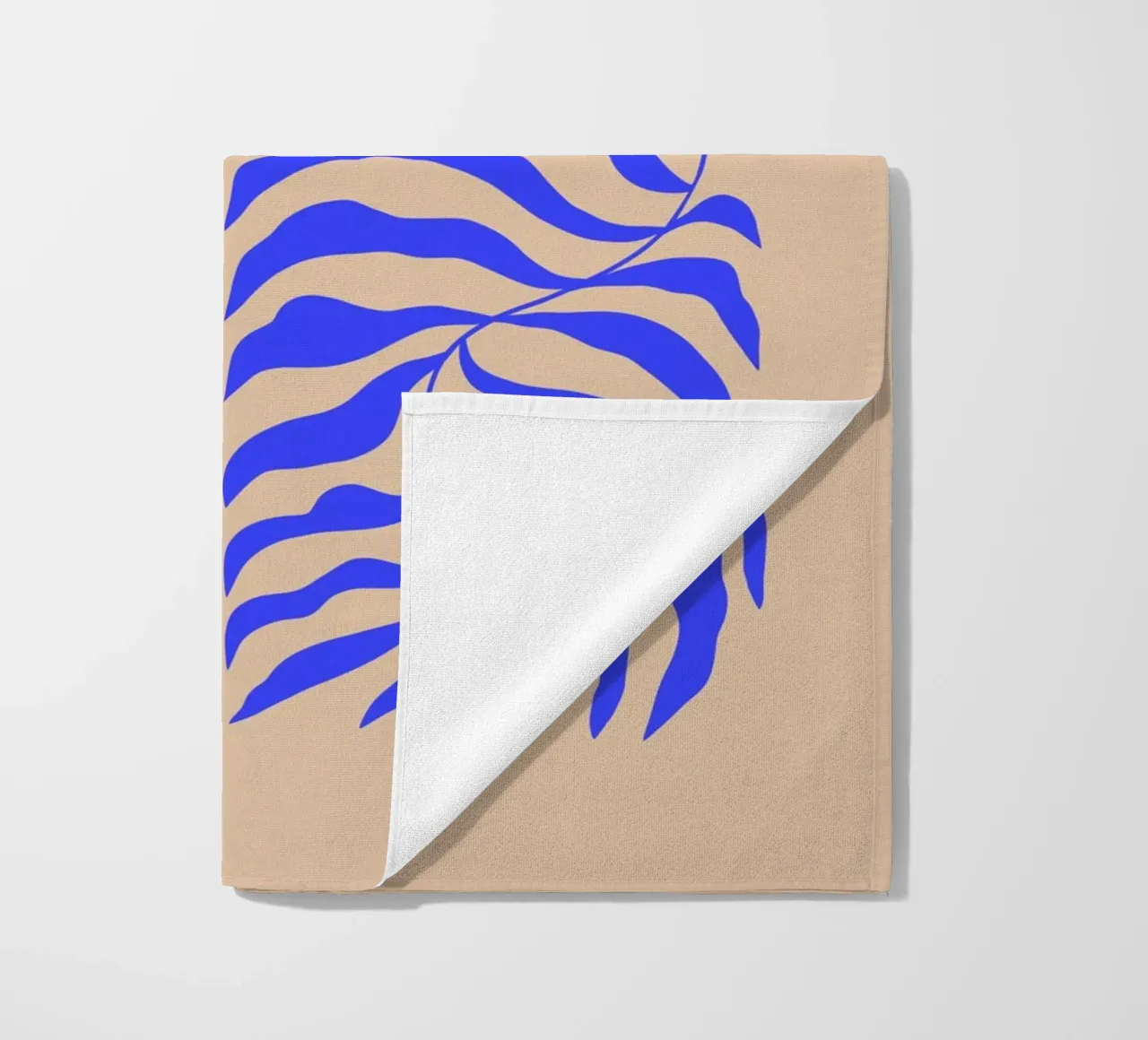 Modern Botanical Art Print | Blue and Orange Abstract Leaves telo mare da PrintCessStudio