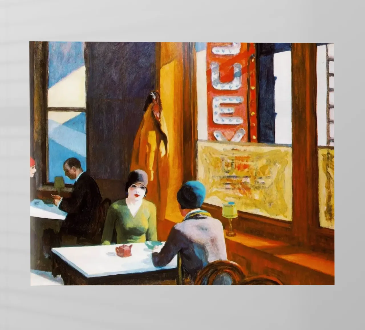 Chop Suey di Edward Hopper pellicola backlit da Rayretr