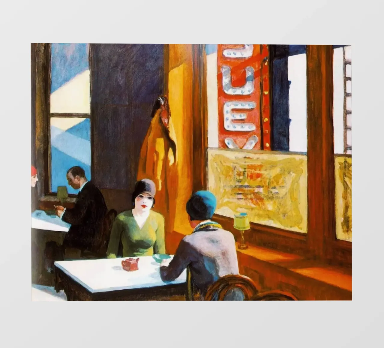 Chop Suey di Edward Hopper pellicola backlit da Rayretr