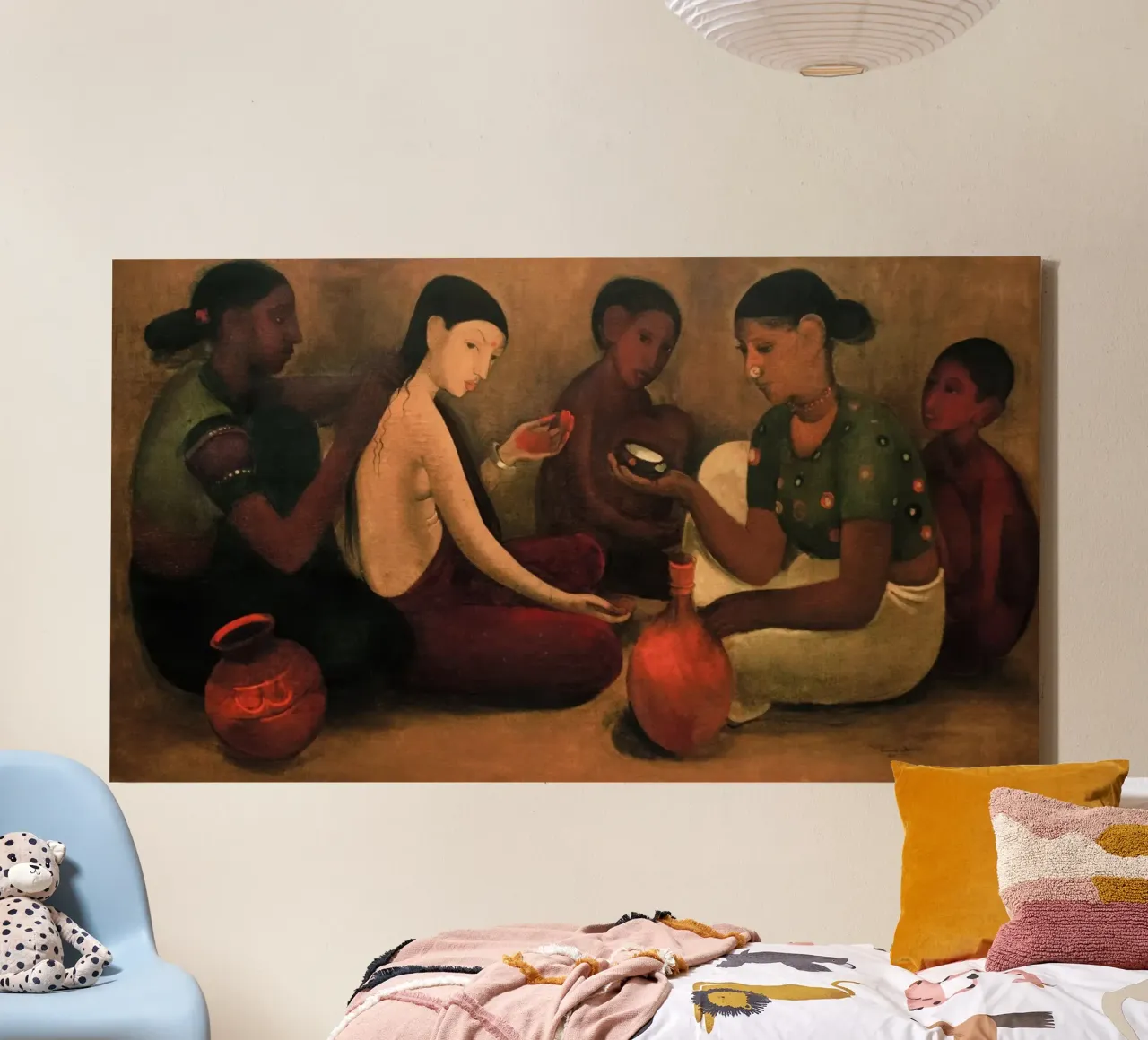 La toilette della sposa Amrita Sher-Gil tela con Cornice a cassetta da Rayretr