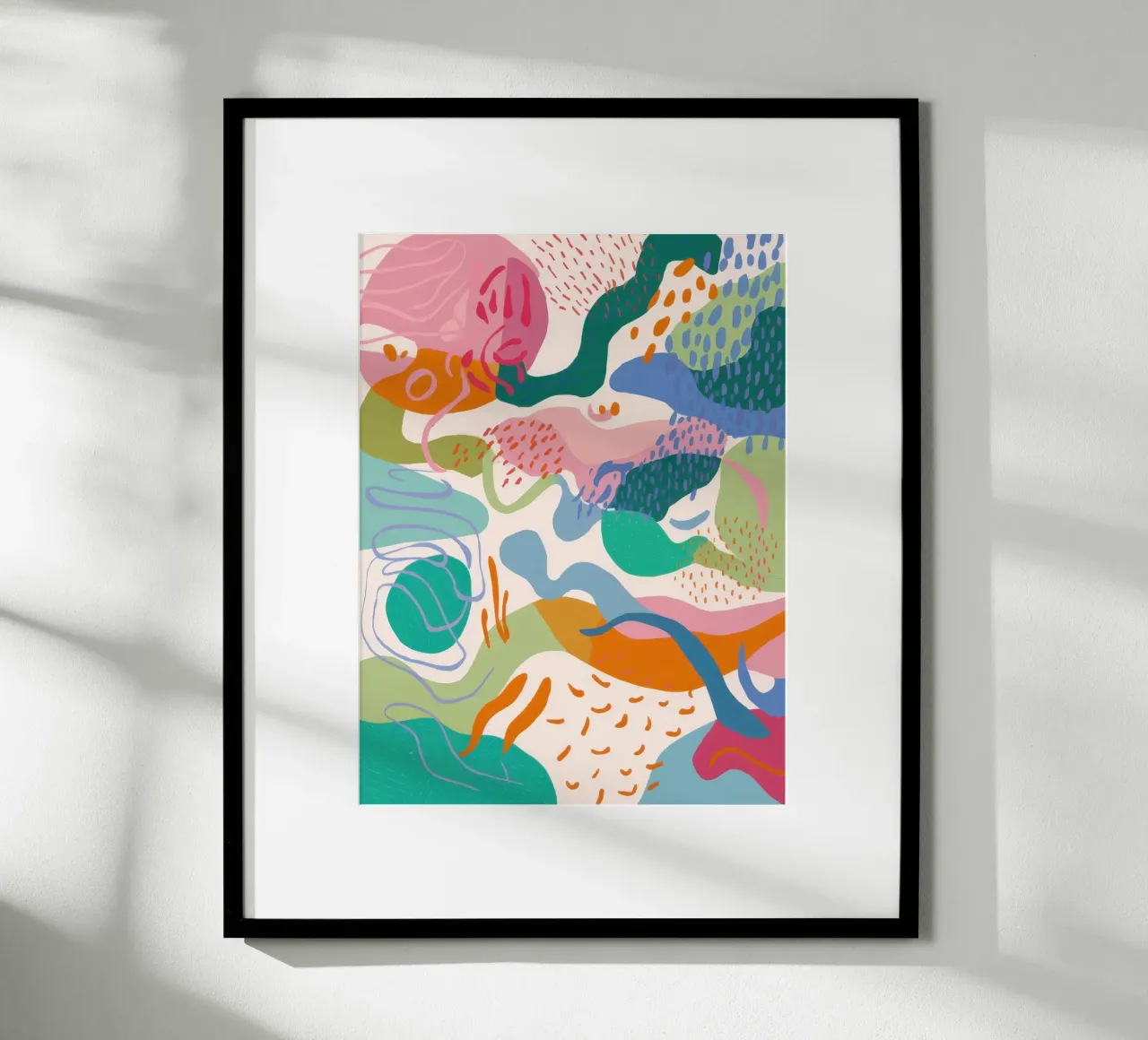 Paesaggio astratto a pastello poster con telaio in plastica da Orchid Patina