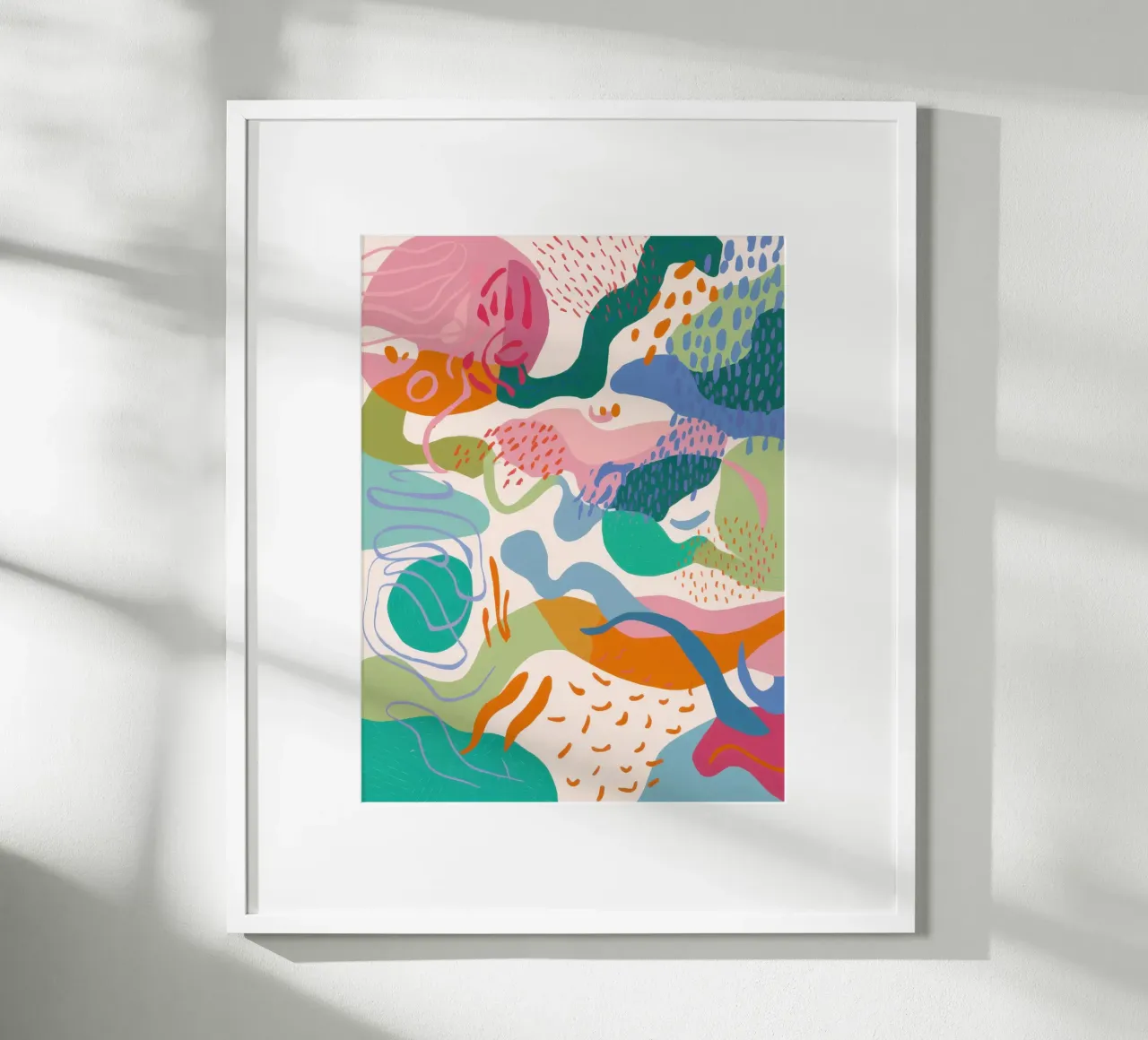 Paesaggio astratto a pastello poster con telaio in plastica da Orchid Patina