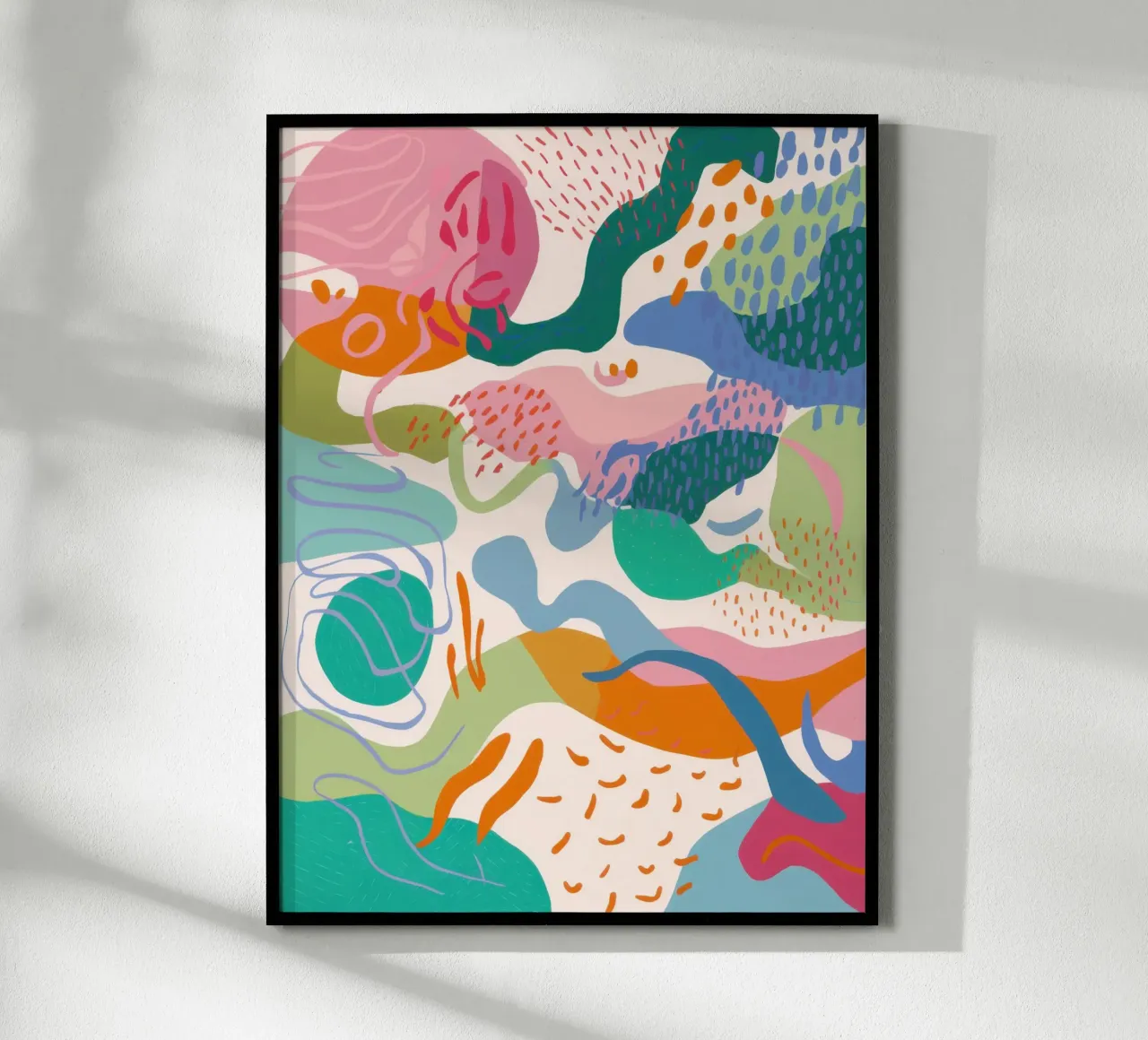 Paesaggio astratto a pastello poster con telaio in plastica da Orchid Patina