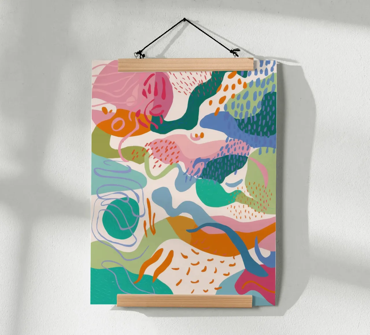 Paesaggio astratto a pastello poster con telaio in plastica da Orchid Patina
