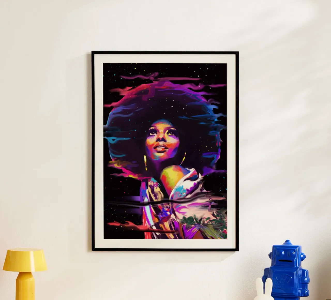 Diana Ross abstracte kleurrijke kunst poster van Lembayung art