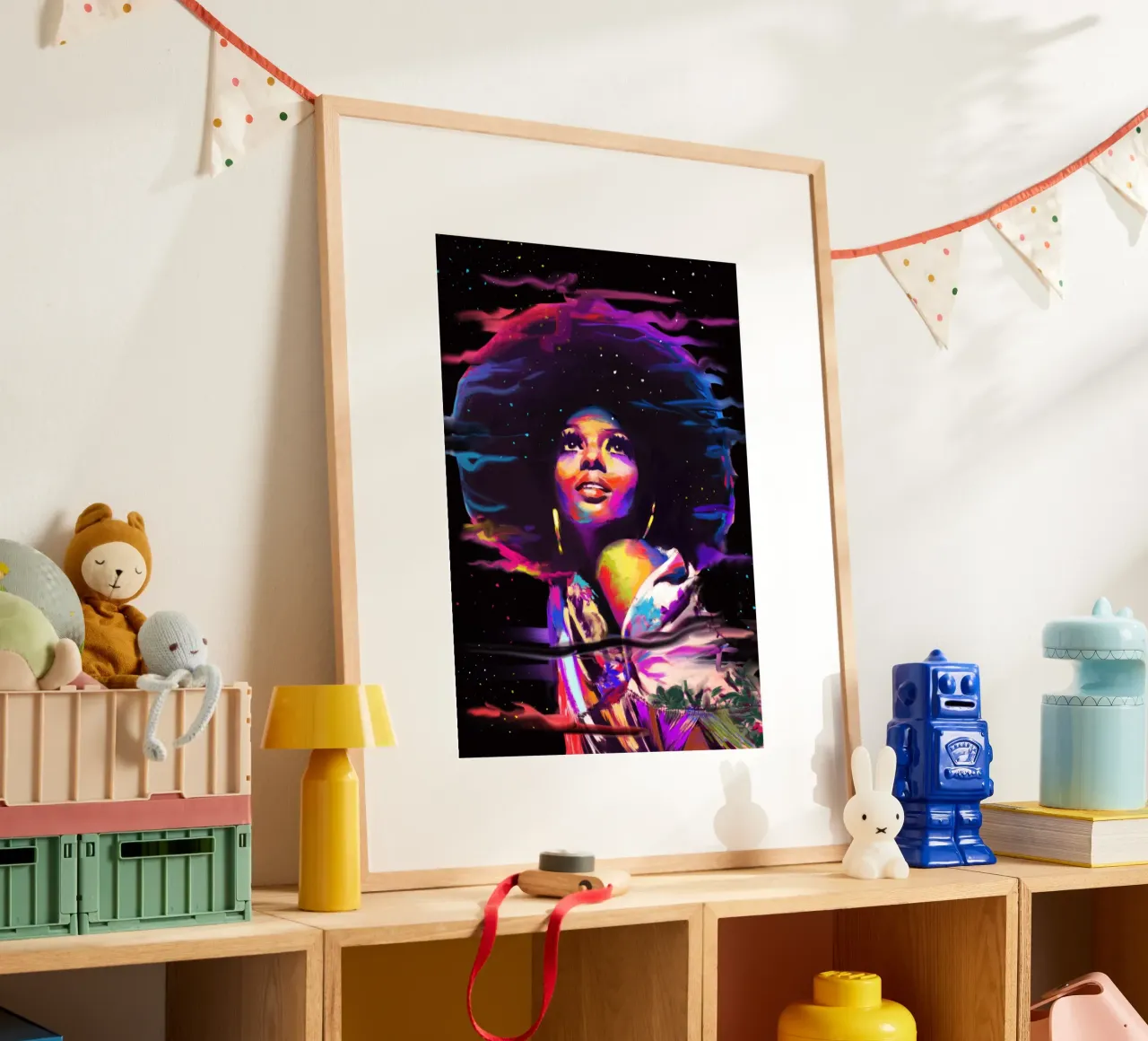 Diana Ross abstracte kleurrijke kunst poster van Lembayung art