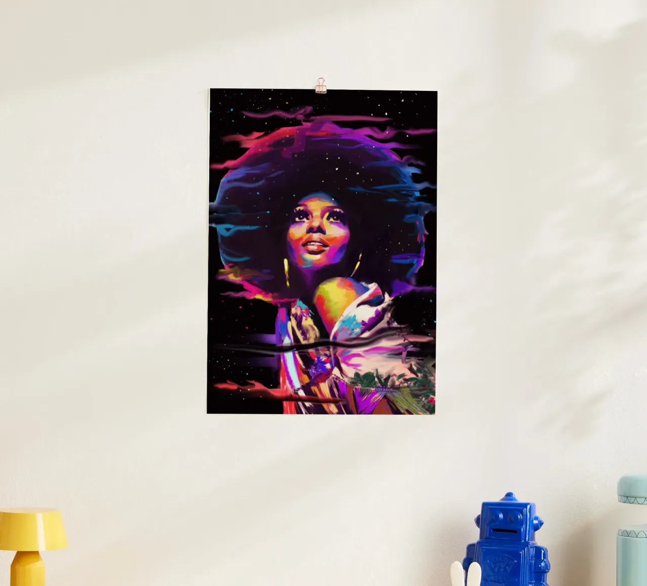 Diana Ross abstracte kleurrijke kunst poster van Lembayung art