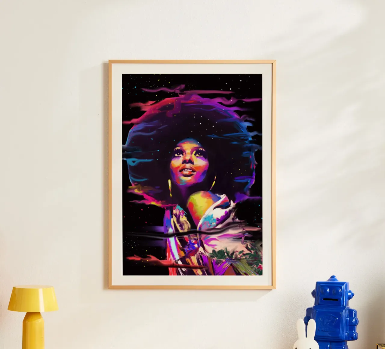 Diana Ross abstracte kleurrijke kunst poster van Lembayung art