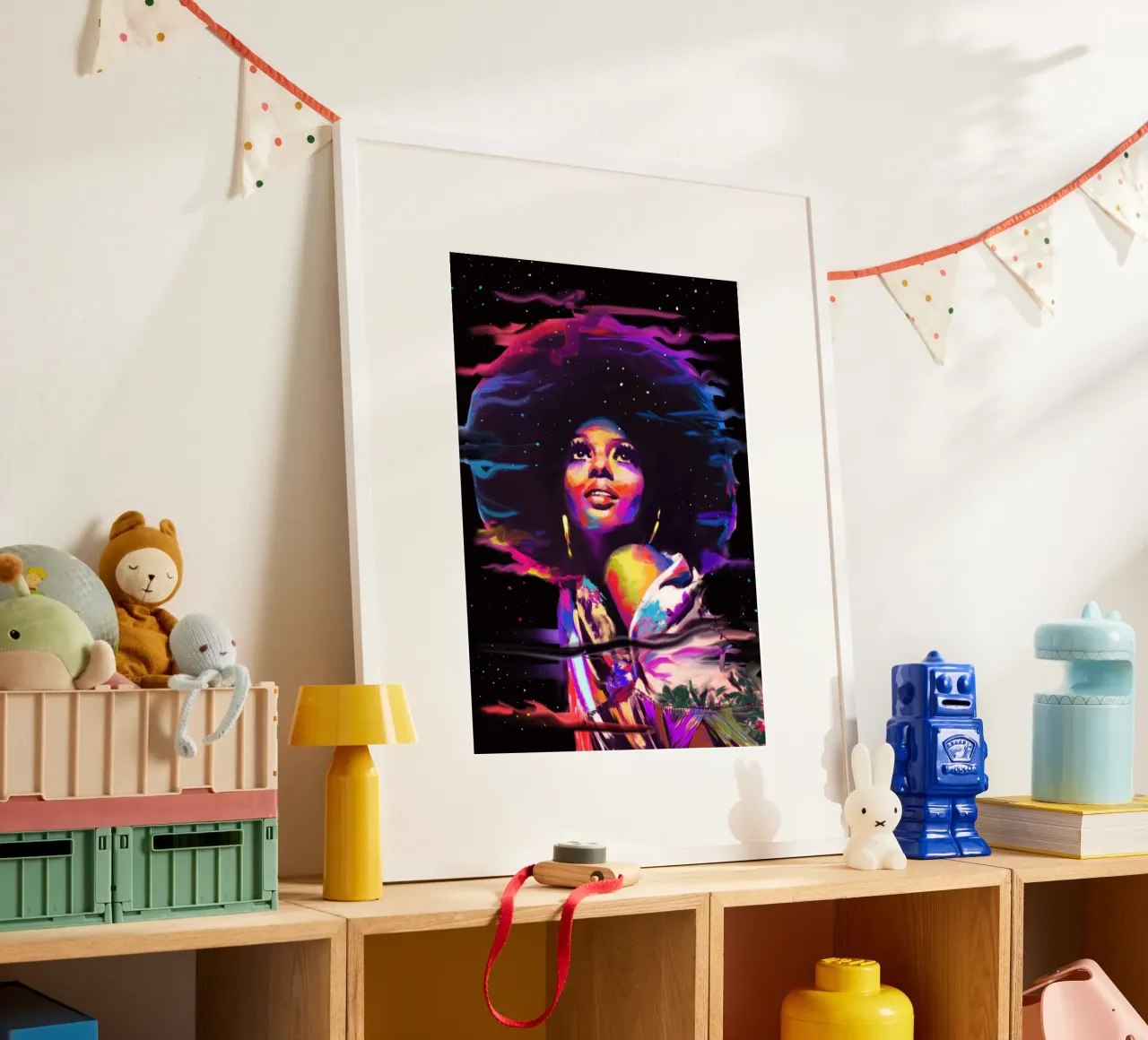 Diana Ross abstracte kleurrijke kunst poster van Lembayung art