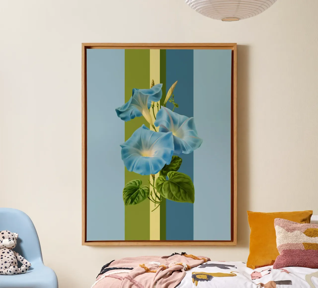 Belle Botanica 8 Winde canvas met Baklijst van superprint
