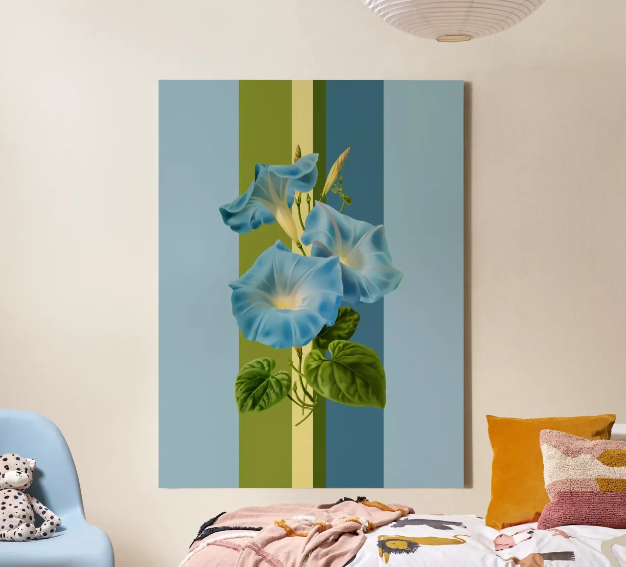 Belle Botanica 8 Winde canvas met Baklijst van superprint