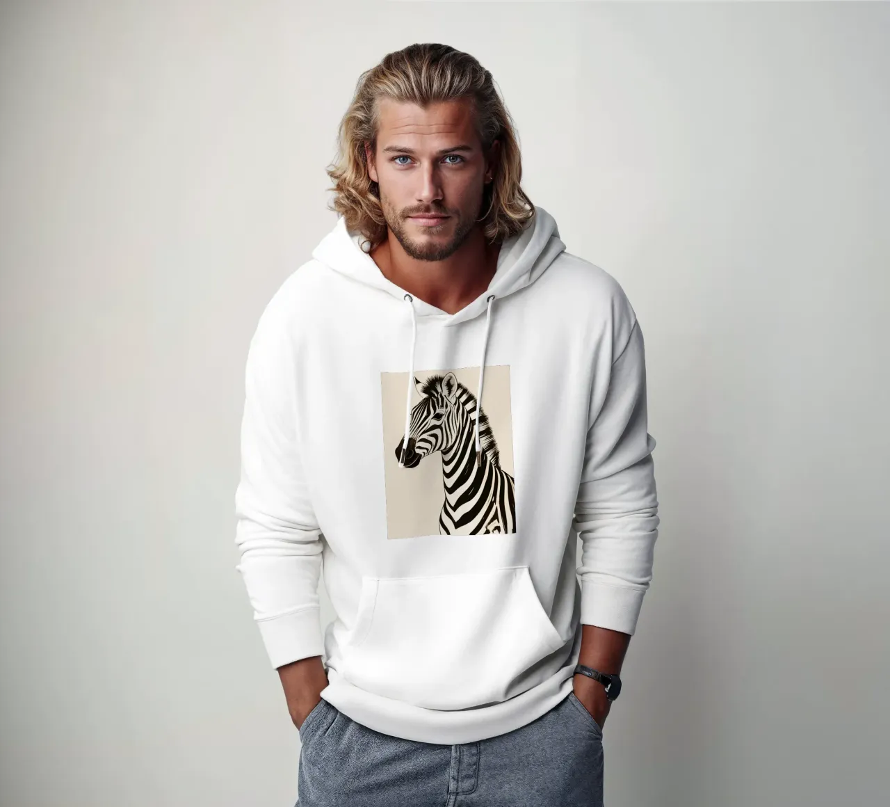 Zebra felpa con cappuccio da knowledge