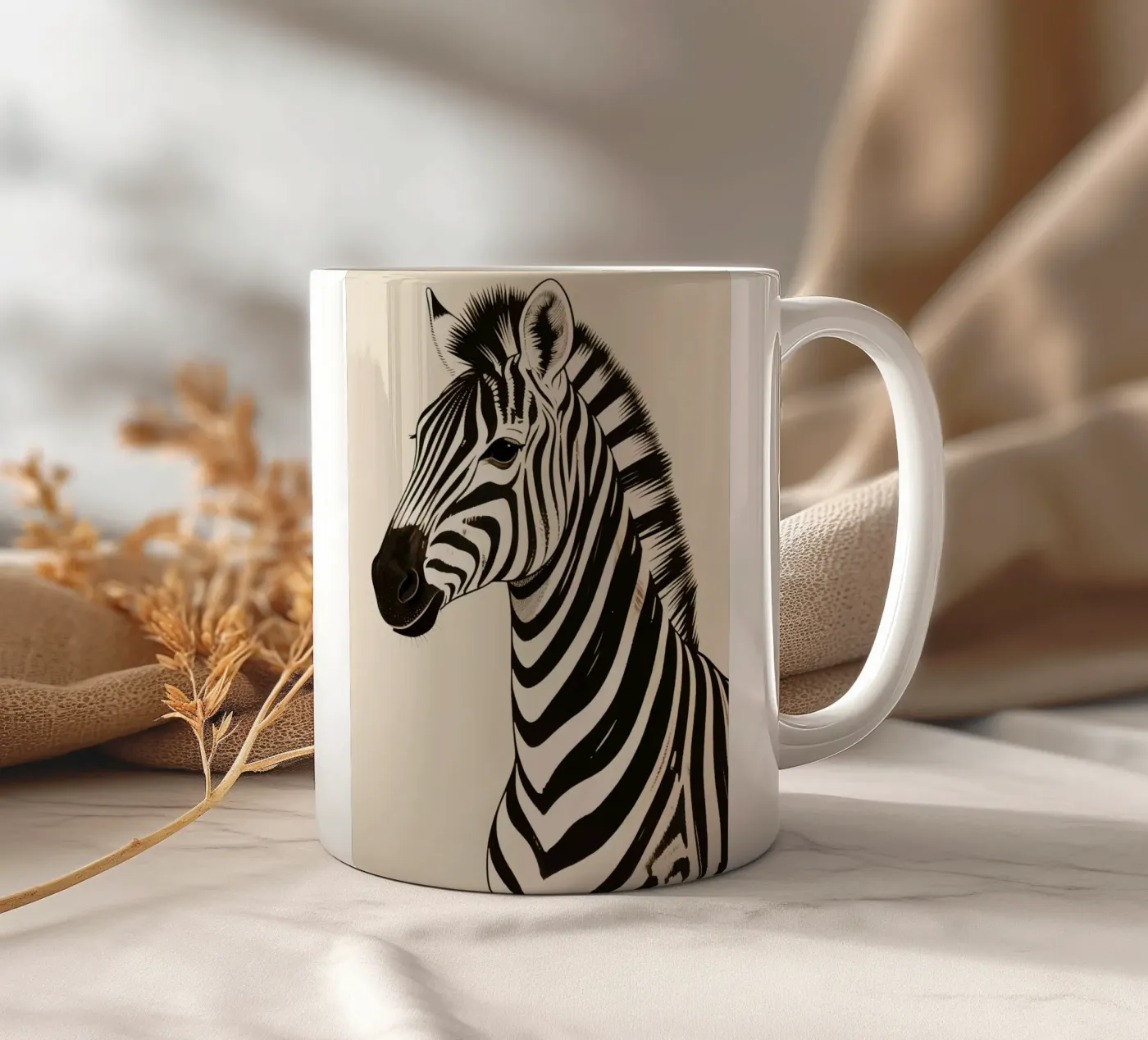 Zebra ceramic mug by knowledge