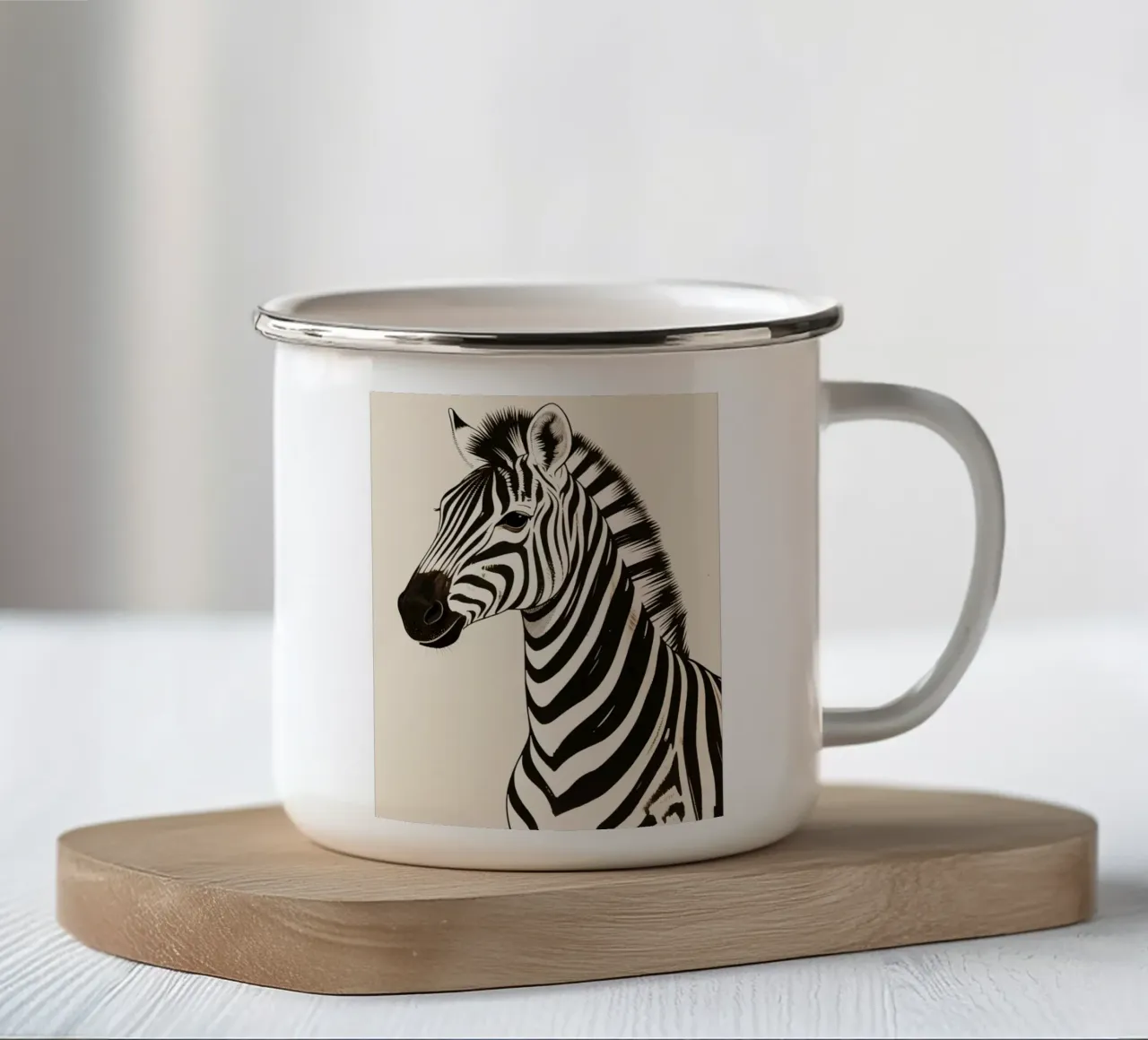 Zebra tazza in smalto da knowledge