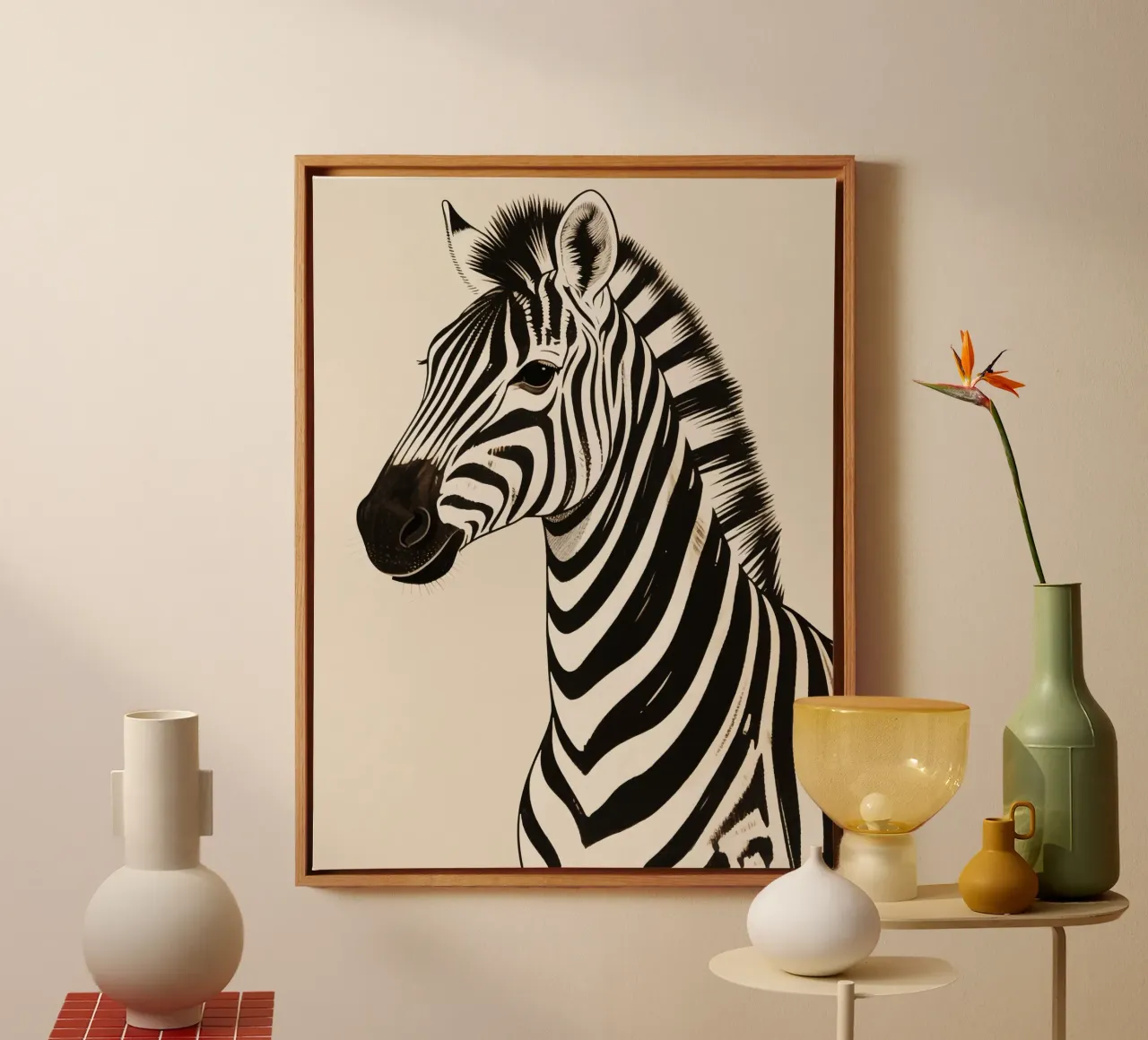 Zebra canvas with Floater frame by knowledge
