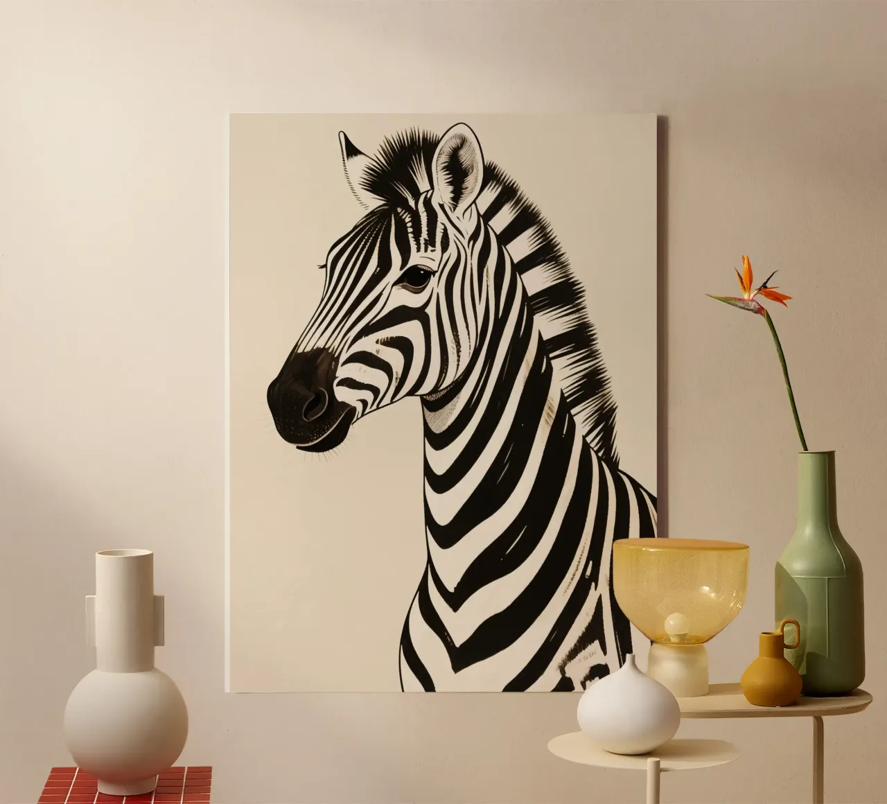 Zebra canvas with Floater frame by knowledge