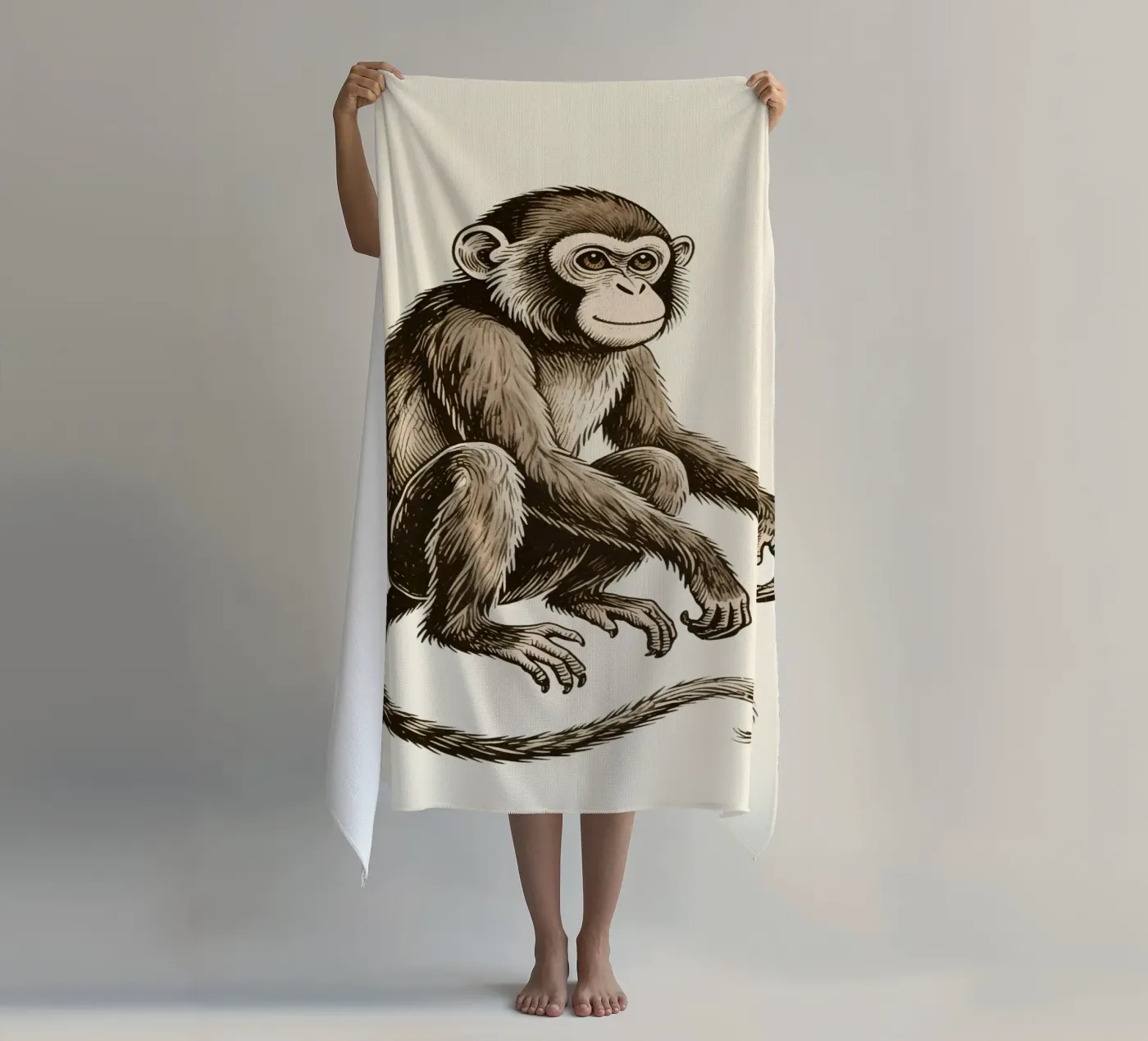 Singe serviette de plage de knowledge