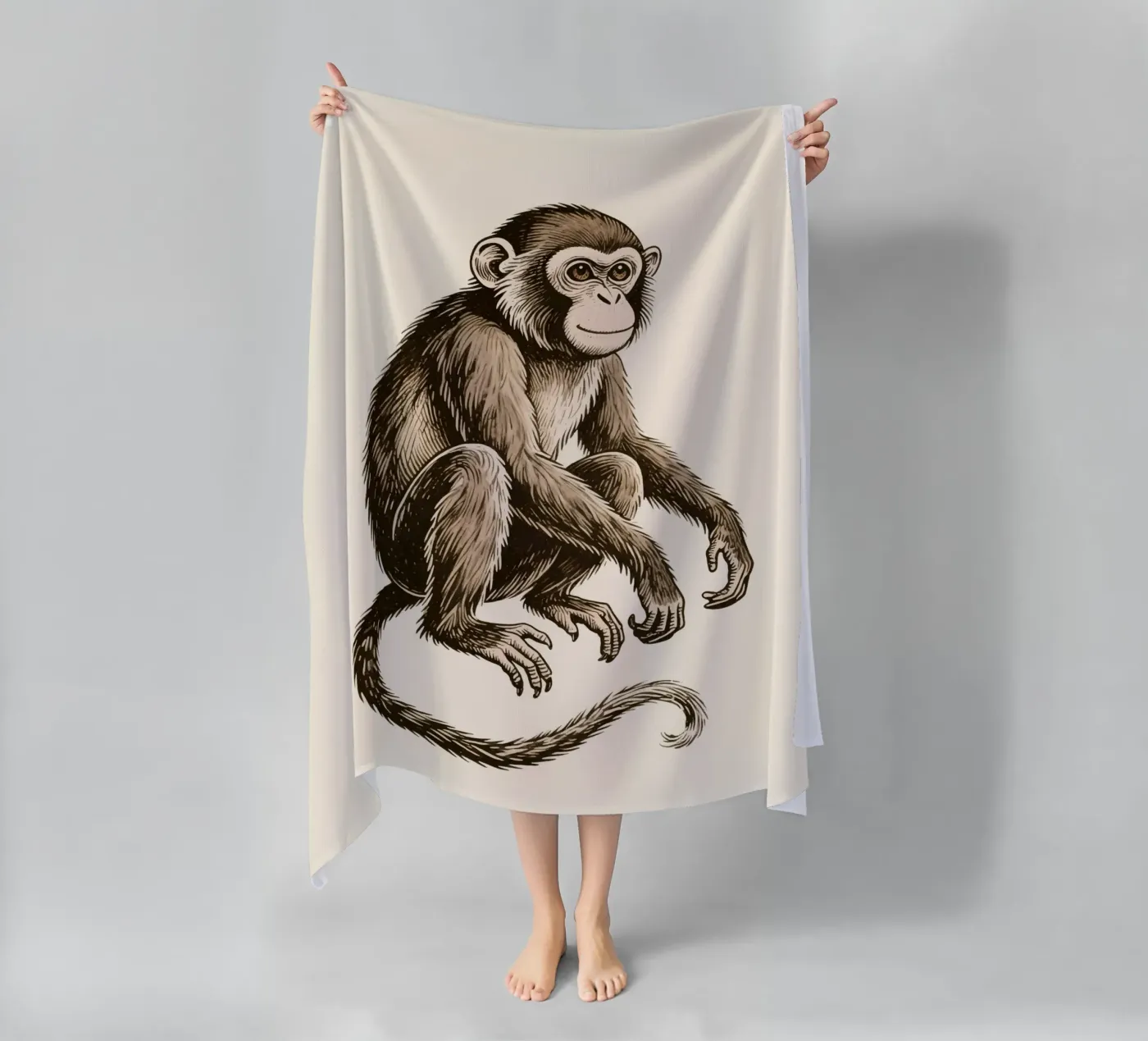 Singe serviette de plage de knowledge