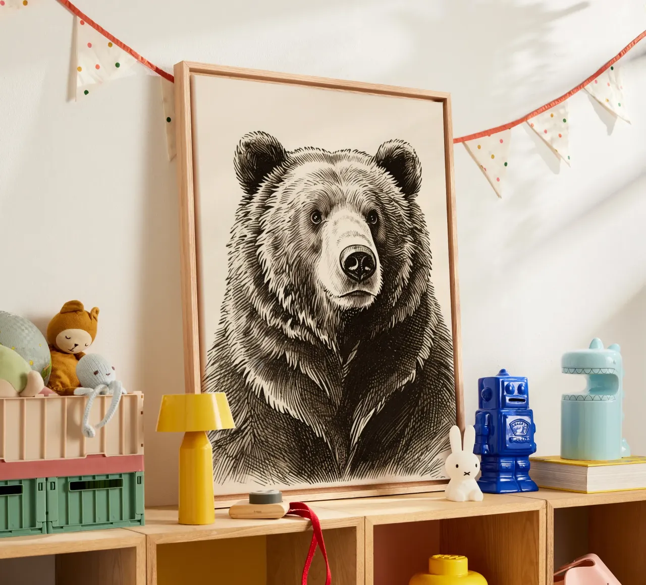Orso tela con Cornice a cassetta da knowledge