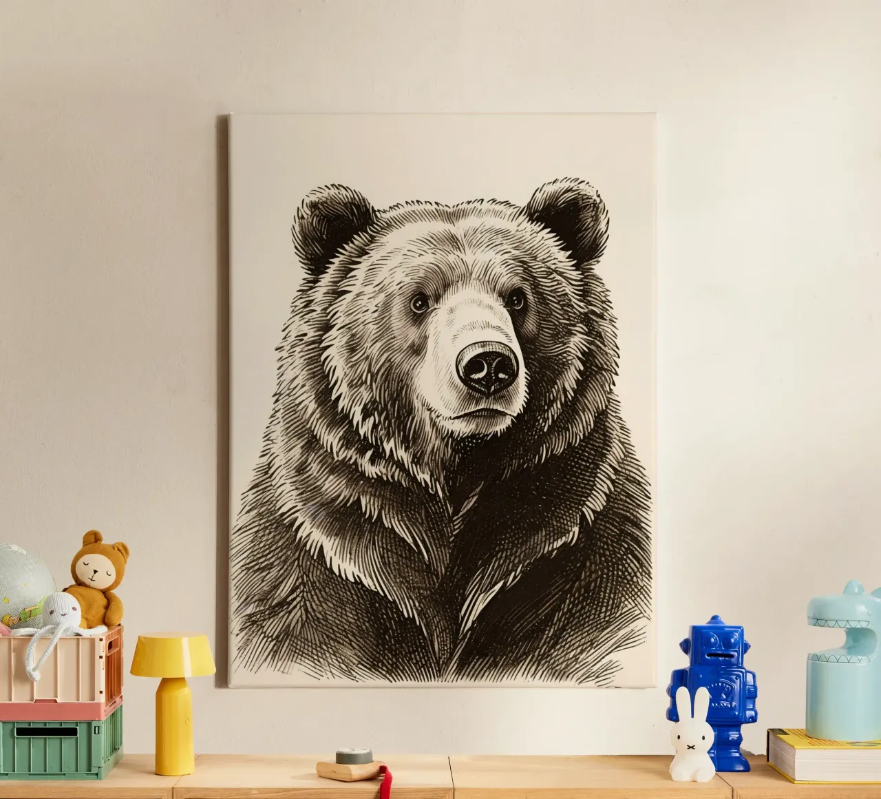 Orso tela con Cornice a cassetta da knowledge
