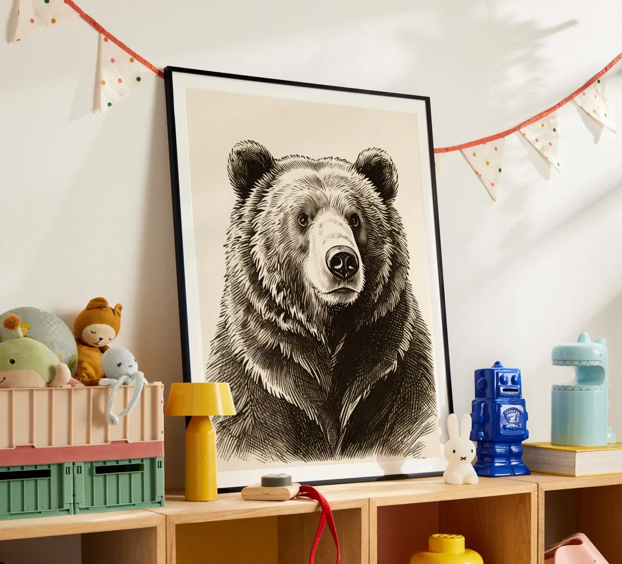 Orso poster con telaio in alluminio da knowledge