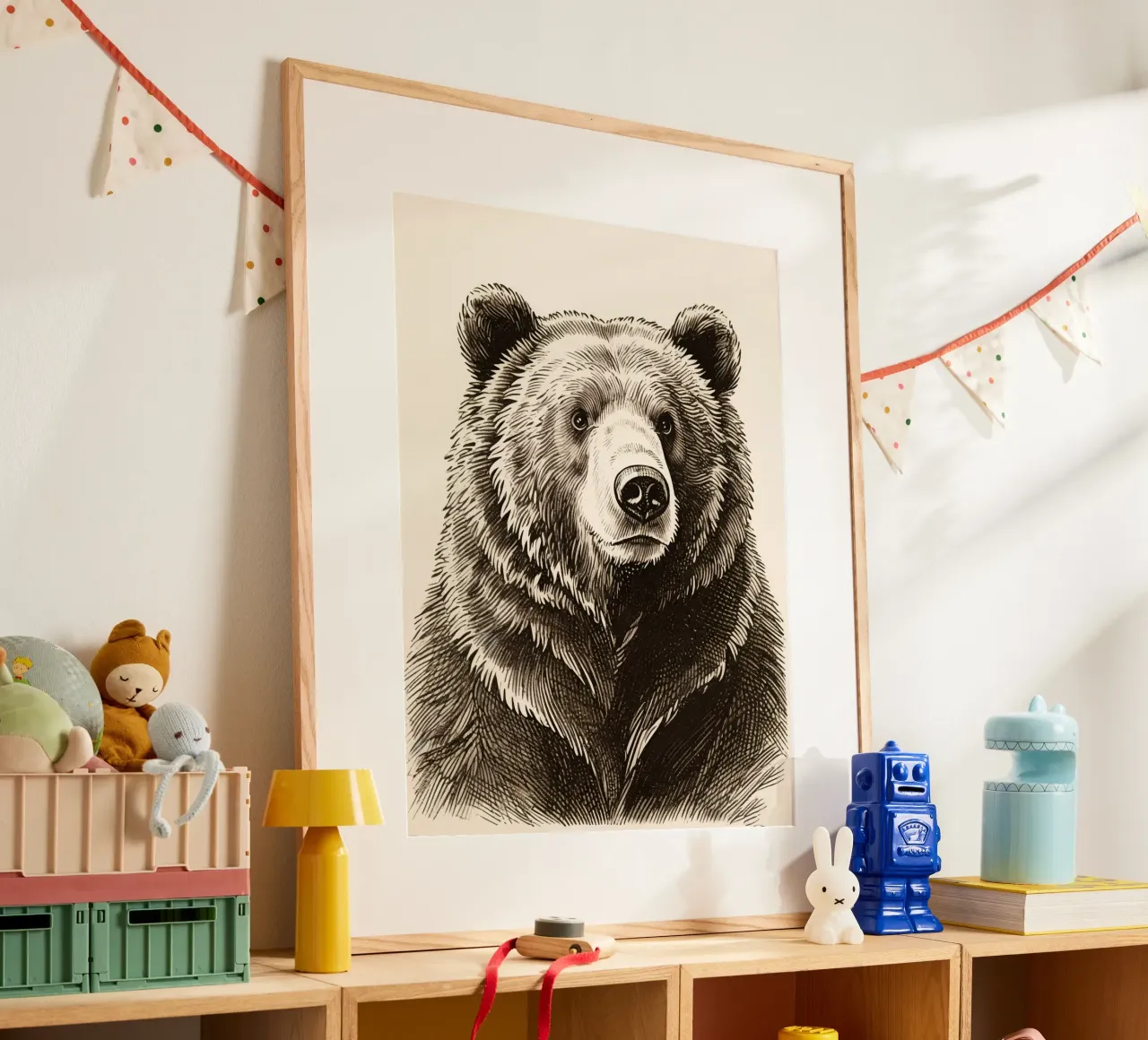 Orso poster con telaio in alluminio da knowledge