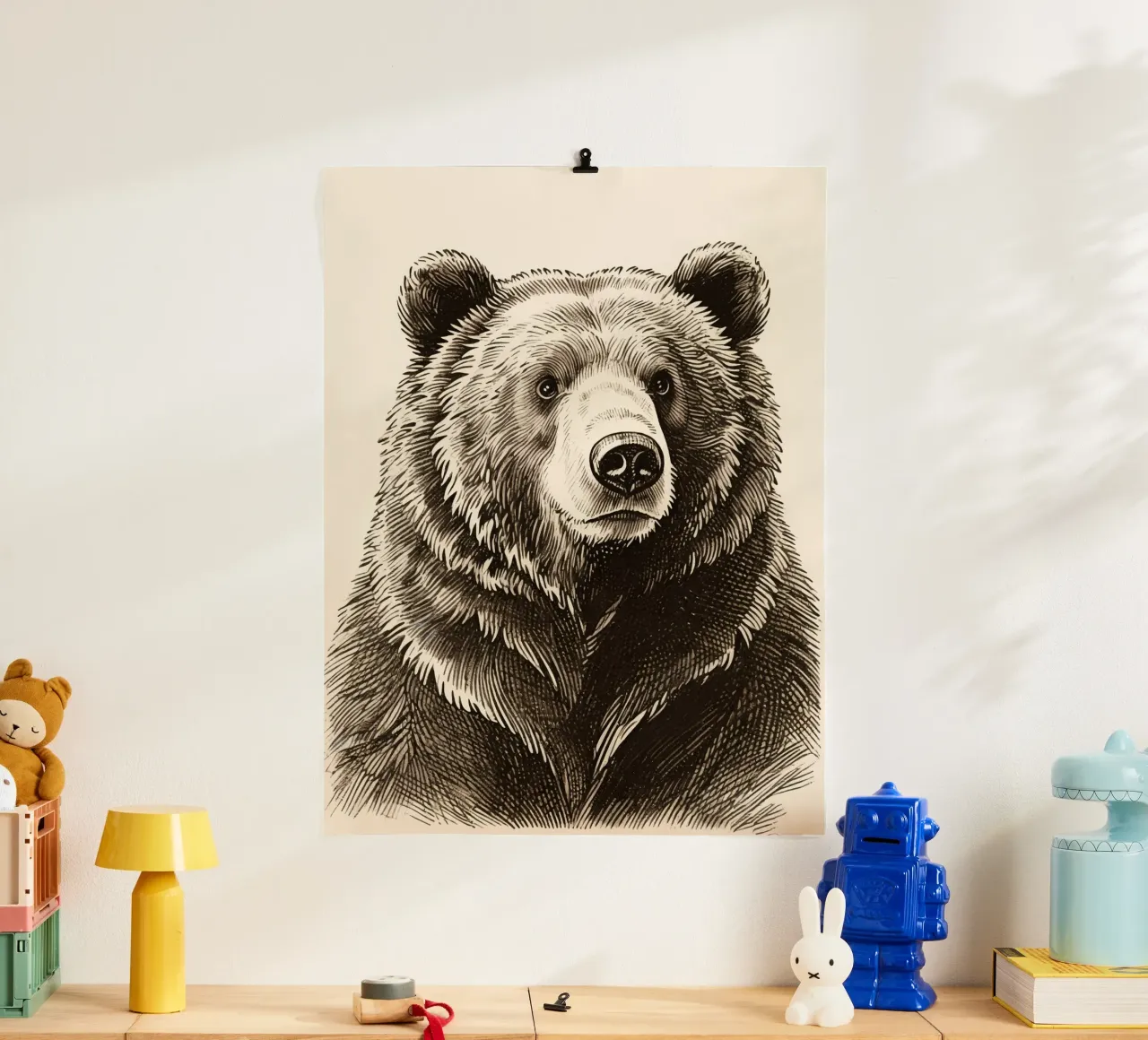 Orso poster con telaio in alluminio da knowledge