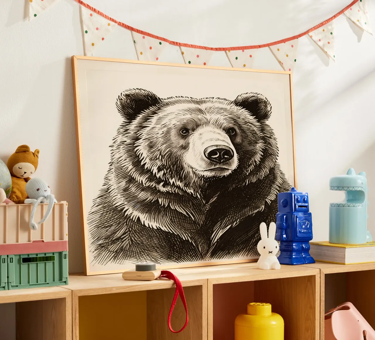 Orso poster con telaio in alluminio da knowledge
