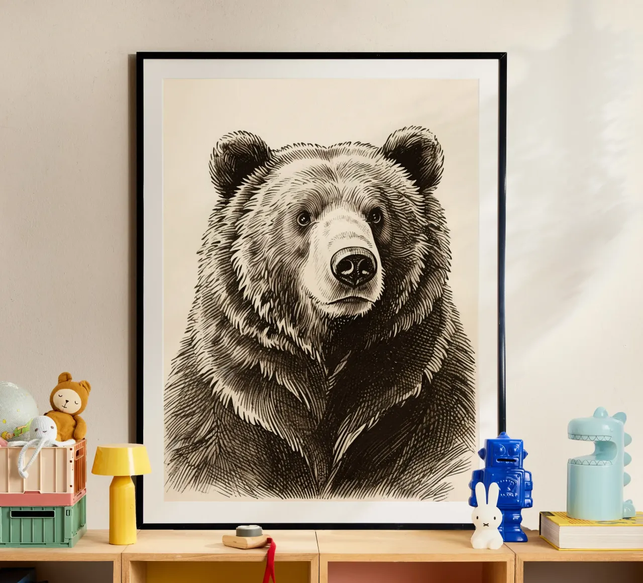 Orso poster con telaio in alluminio da knowledge
