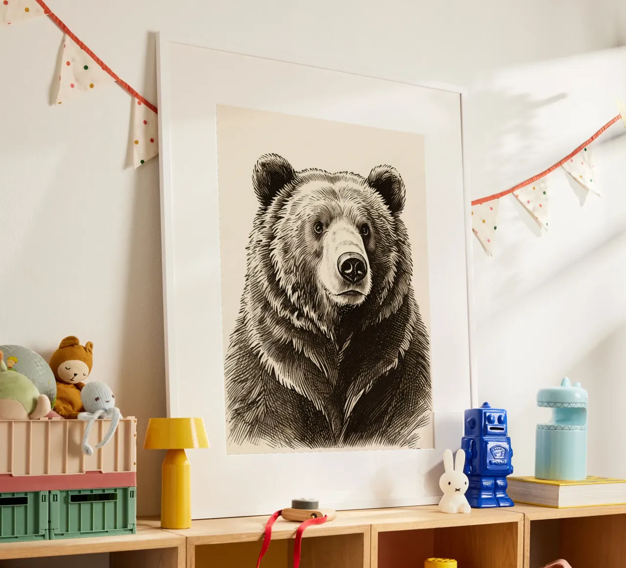 Orso poster con telaio in alluminio da knowledge
