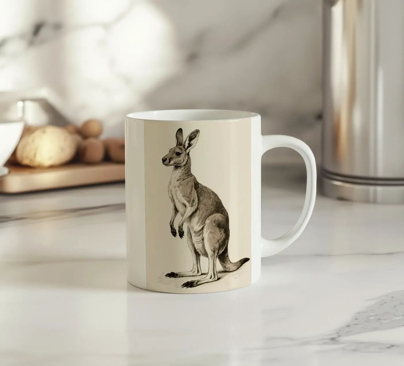Kangaroo ceramic mug by knowledge