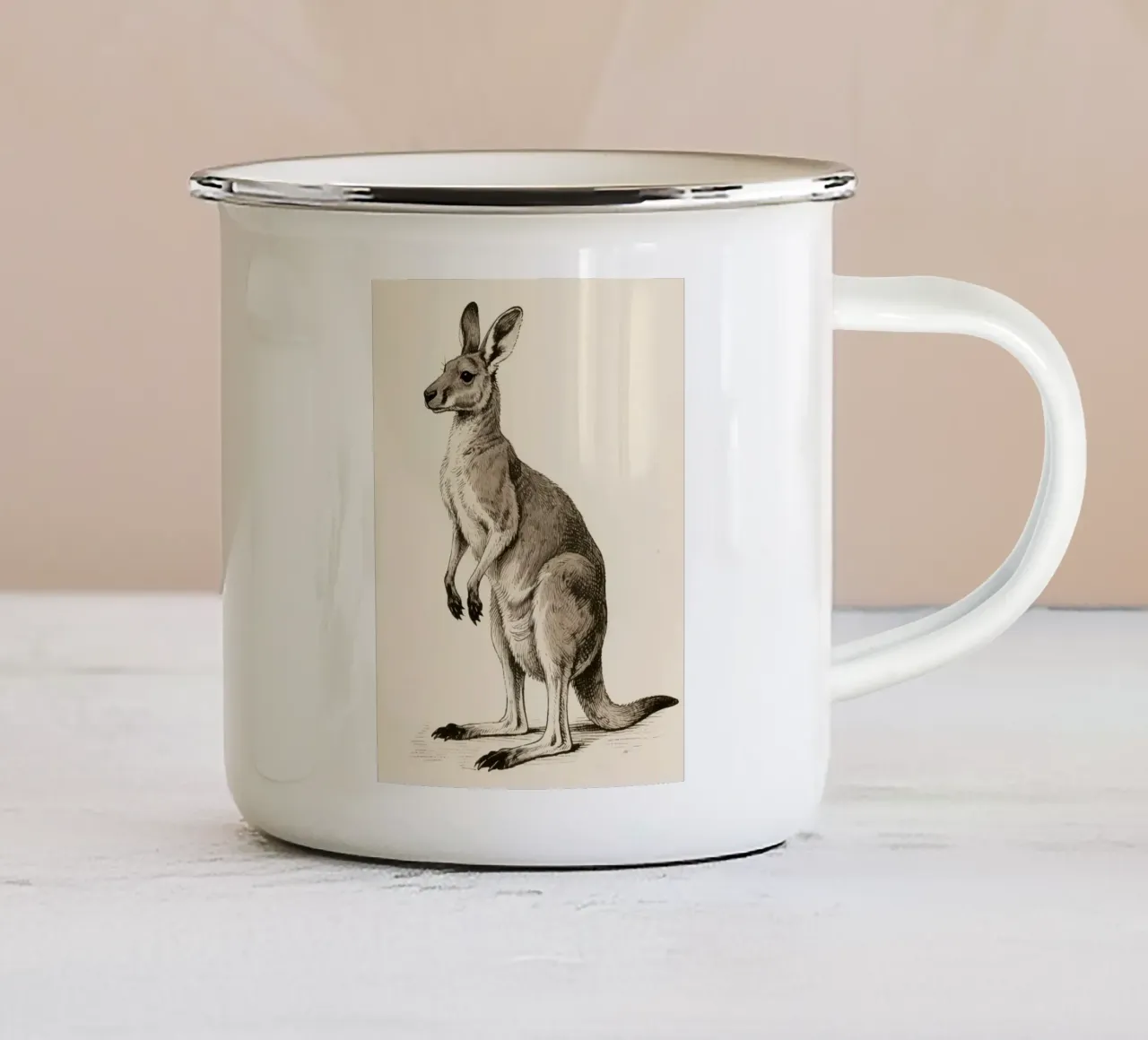 Canguro tazza in smalto da knowledge