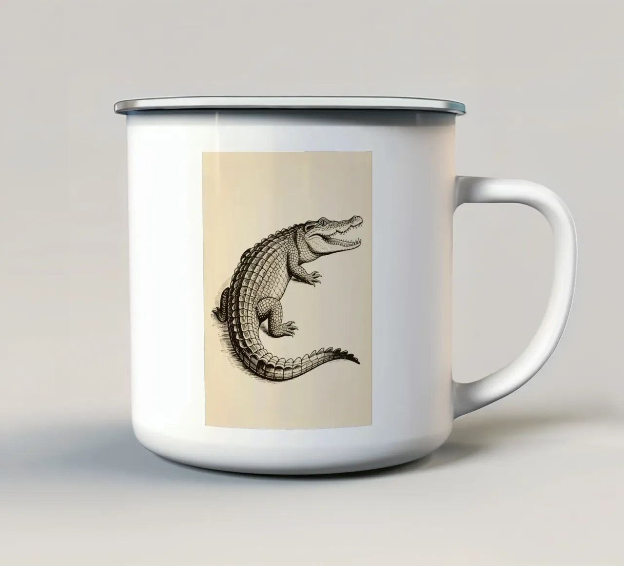 Crocodile tazza in smalto da knowledge
