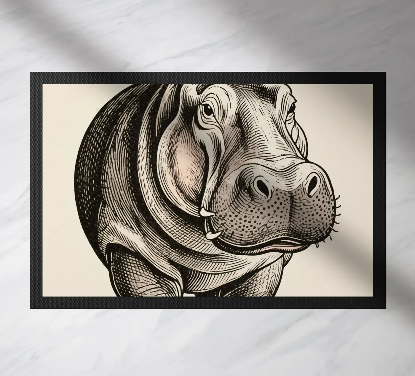 Hippo doormat by knowledge