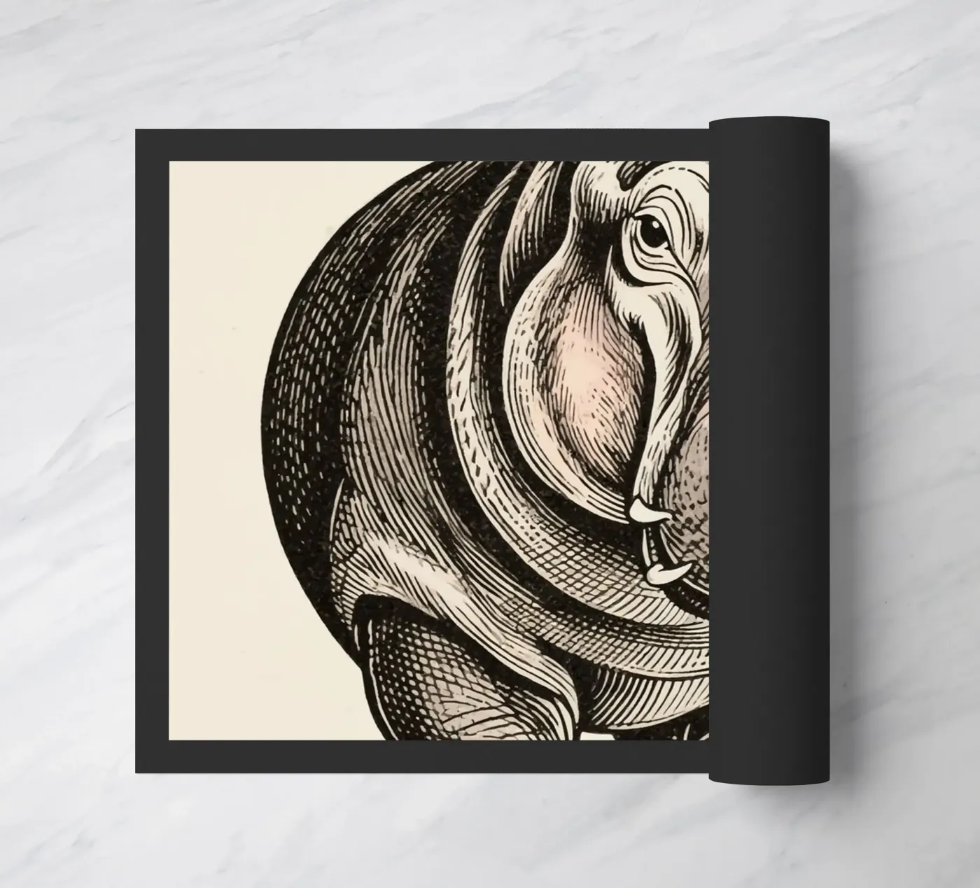 Hippo doormat by knowledge