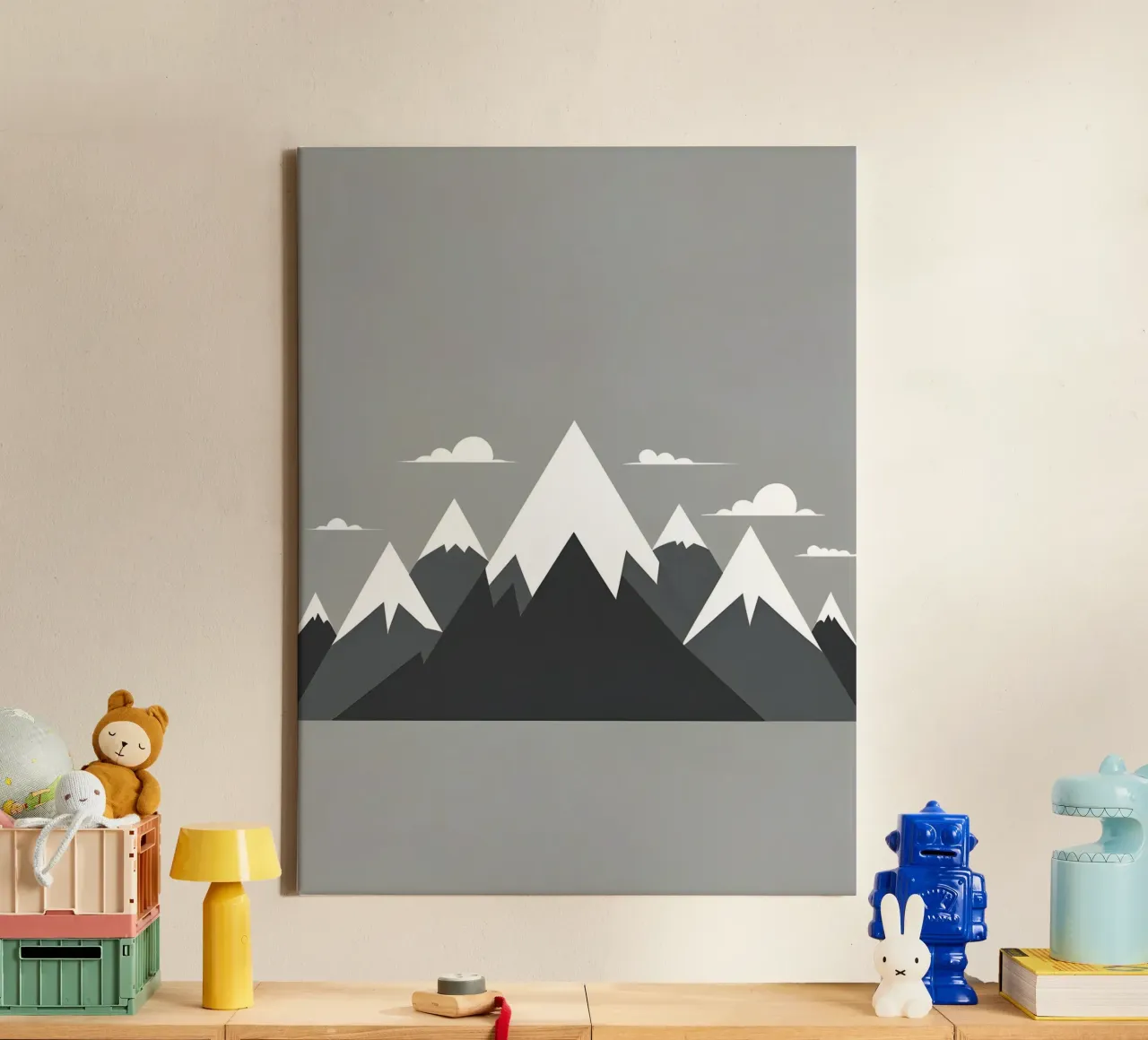 Berg Silhouet canvas met Baklijst van The Green Room