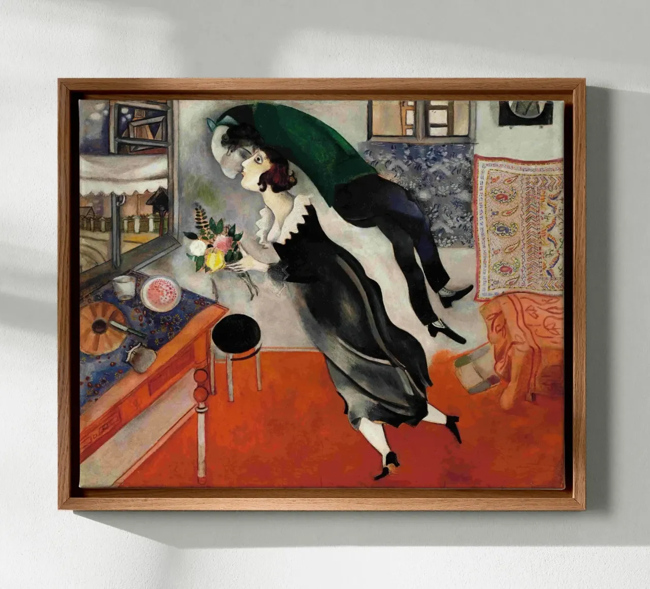 Verjaardag maart chagall canvas met Baklijst van Rayretr