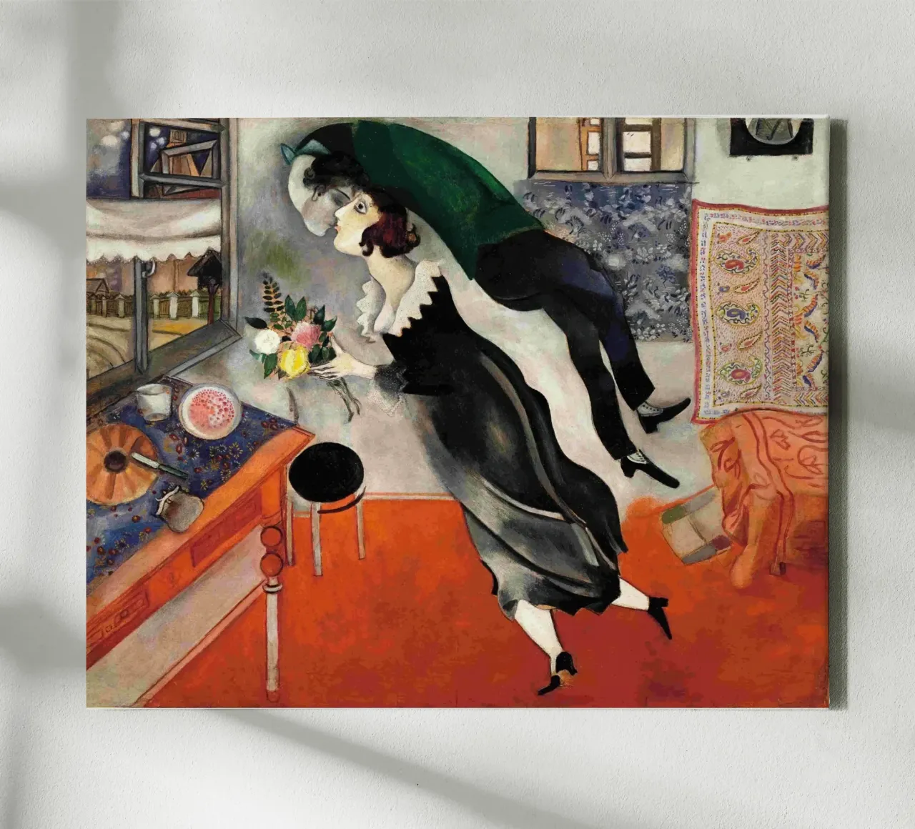 Verjaardag maart chagall canvas met Baklijst van Rayretr