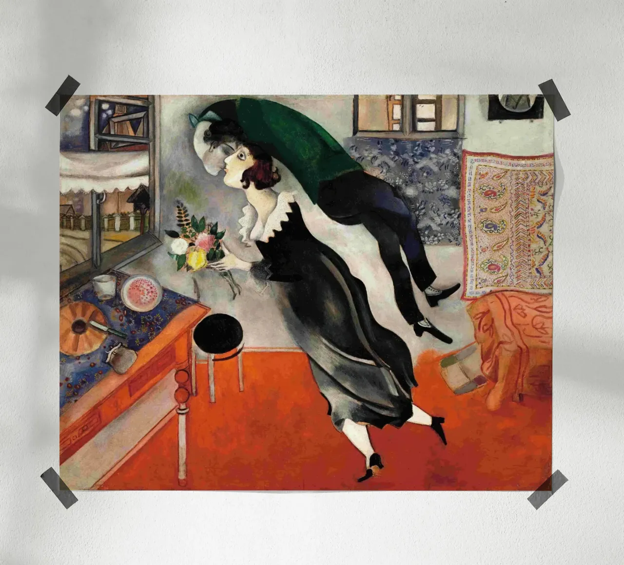 Compleanno marzo chagall poster con telaio in legno da Rayretr