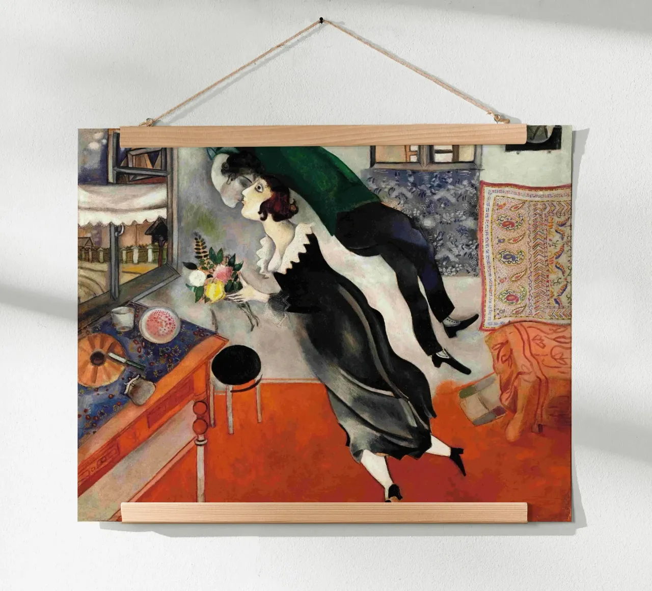 Compleanno marzo chagall poster con telaio in legno da Rayretr