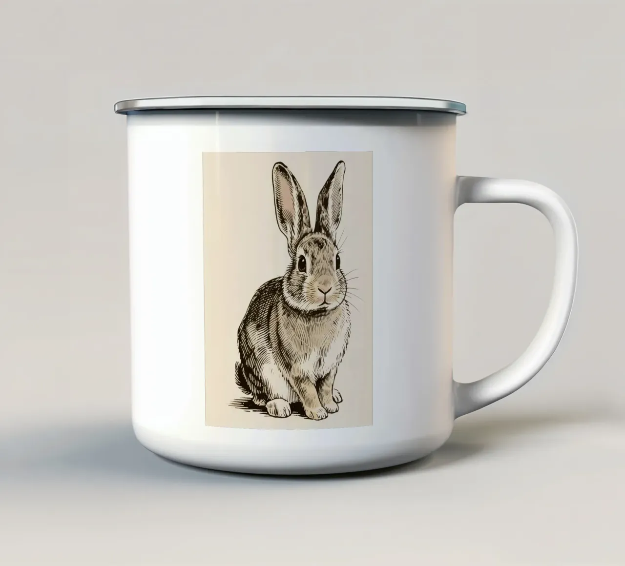 Coniglio tazza in smalto da knowledge