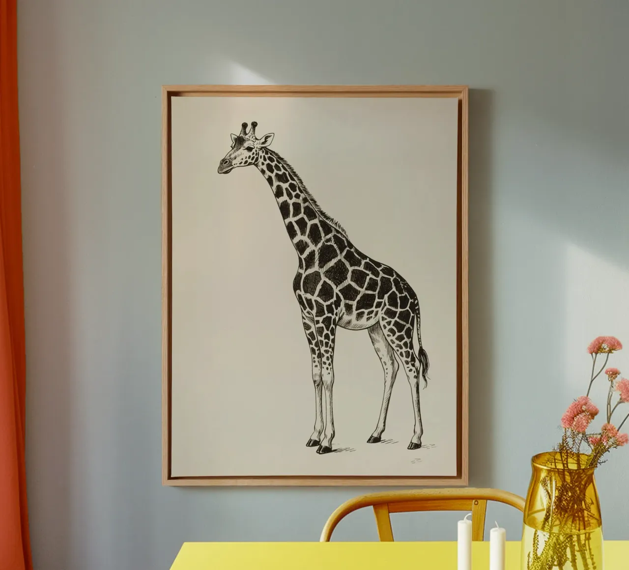 Giraffe canvas met Baklijst van knowledge