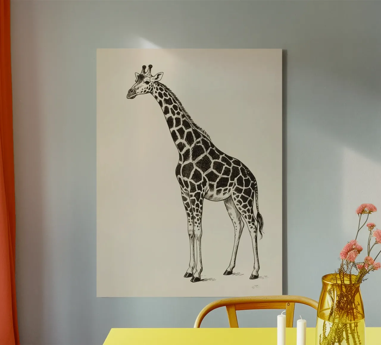 Giraffe canvas met Baklijst van knowledge