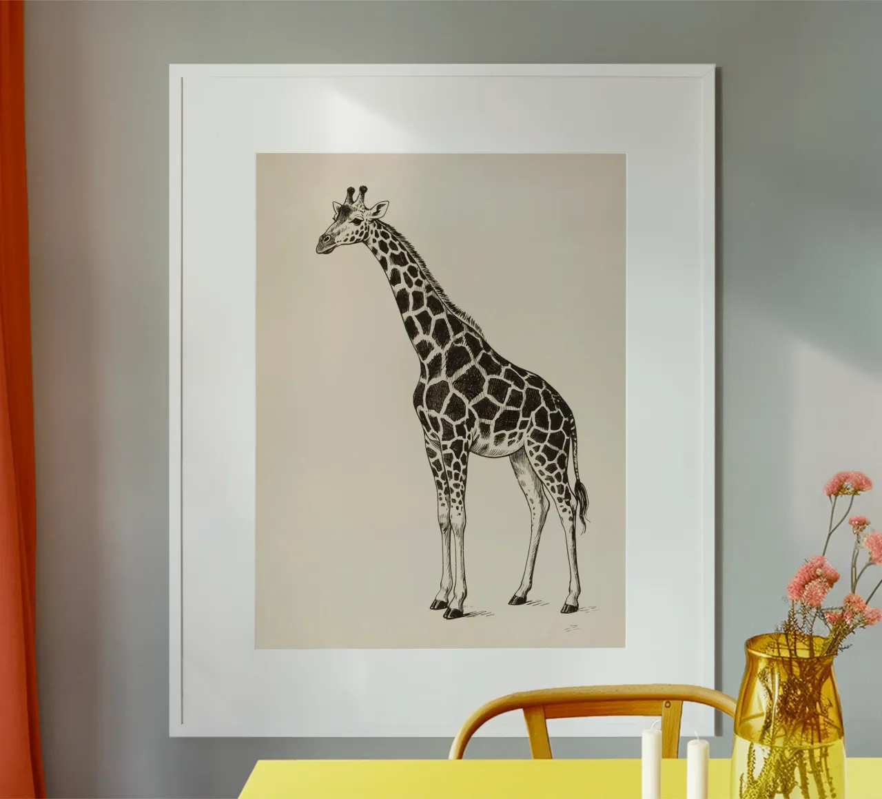 Giraffa poster con telaio in plastica da knowledge