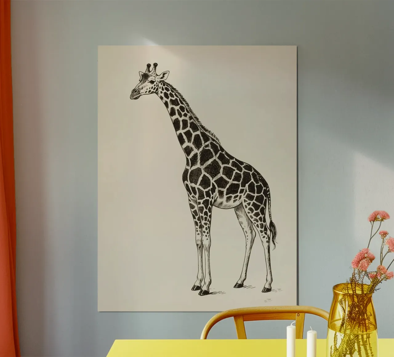 Giraffa poster con telaio in plastica da knowledge