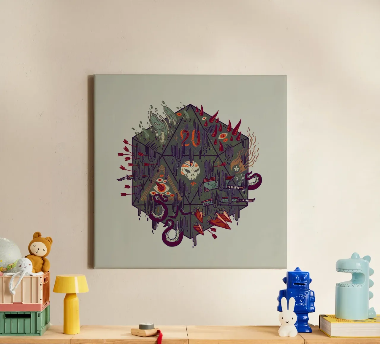 Die of Death canvas met Baklijst van againstbound