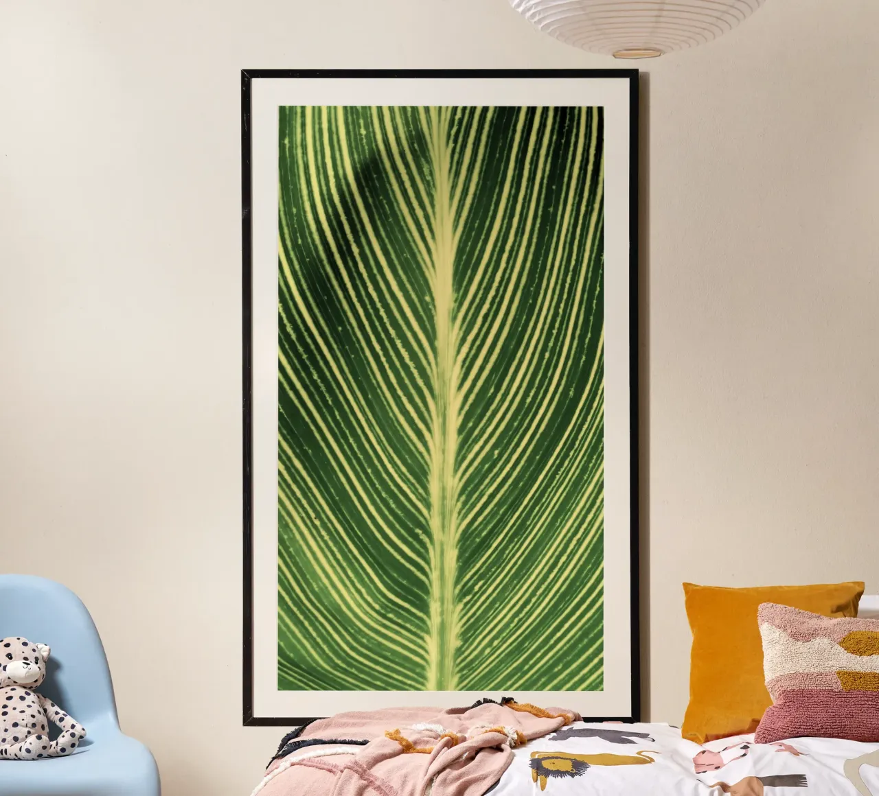 foglia di palma poster con telaio in alluminio da lesuki