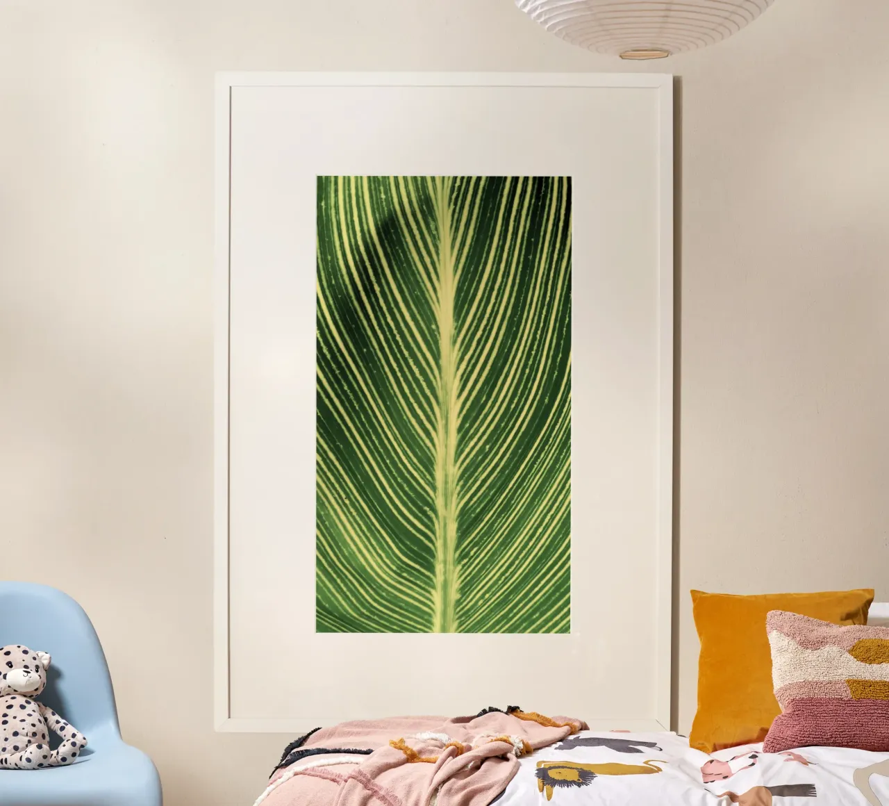 foglia di palma poster con telaio in alluminio da lesuki