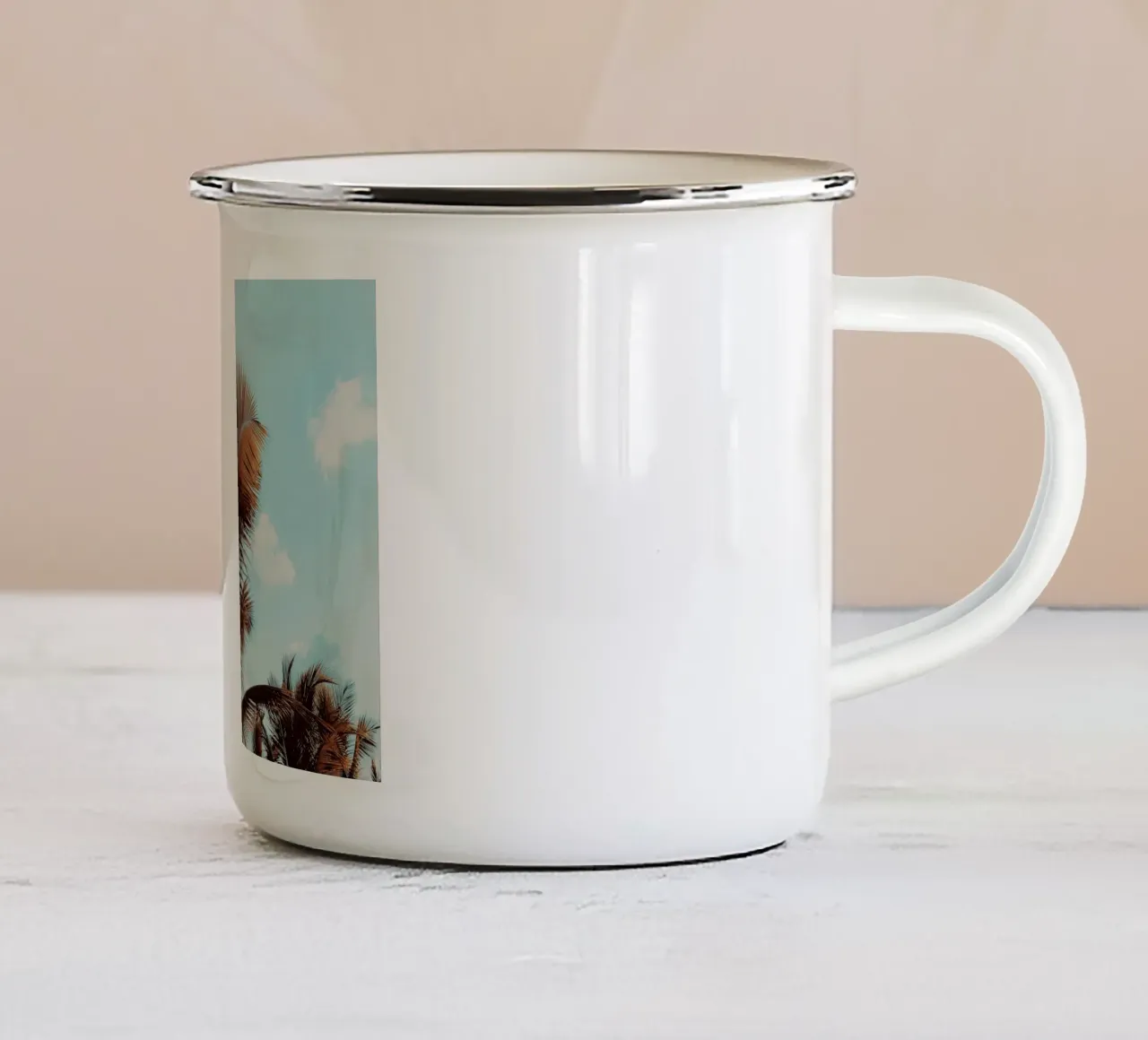 cespuglio di palme hoặc ciuffo di palme tazza in smalto da lesuki