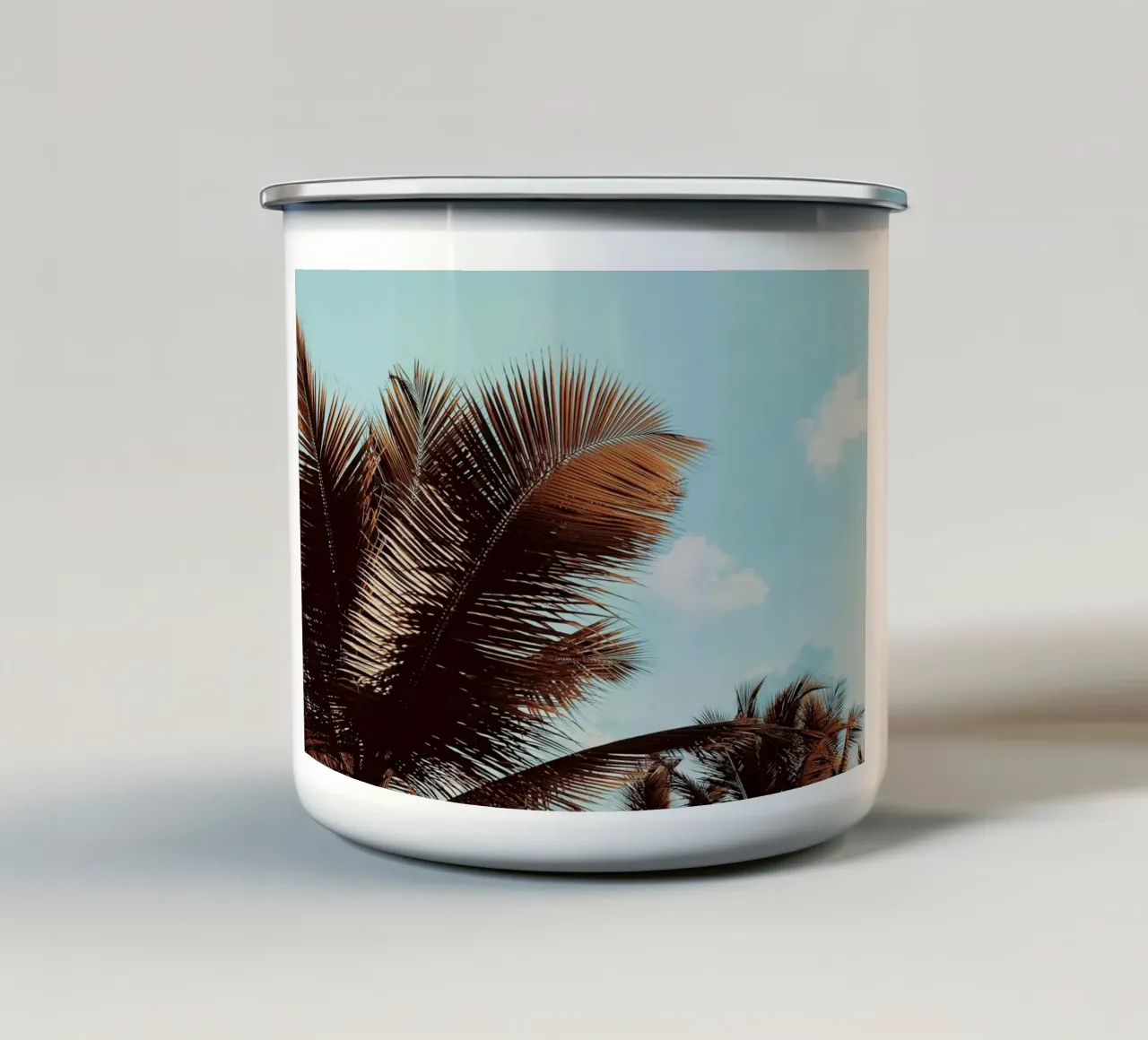 cespuglio di palme hoặc ciuffo di palme tazza in smalto da lesuki